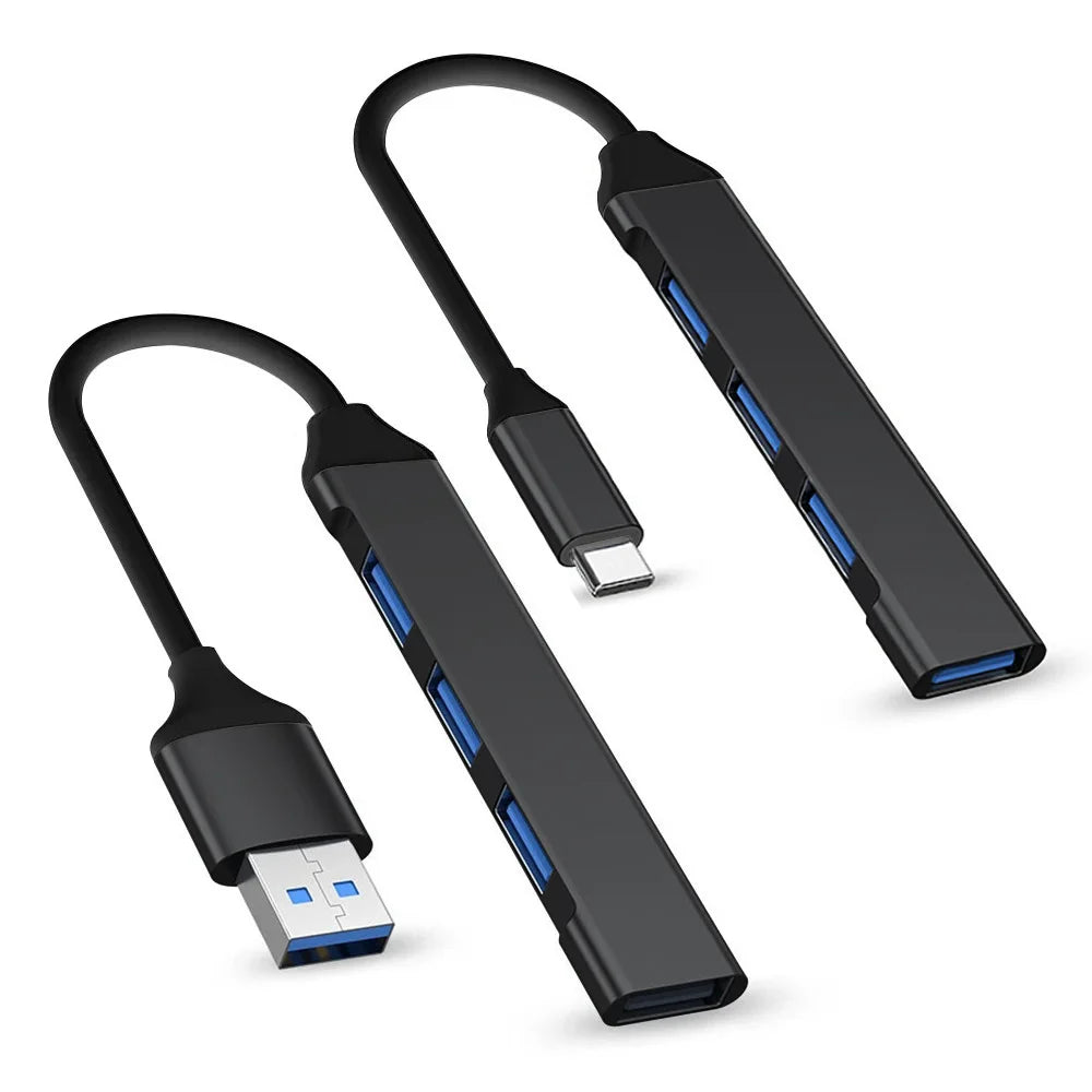 4-Port USB-C Hub – front view black hub