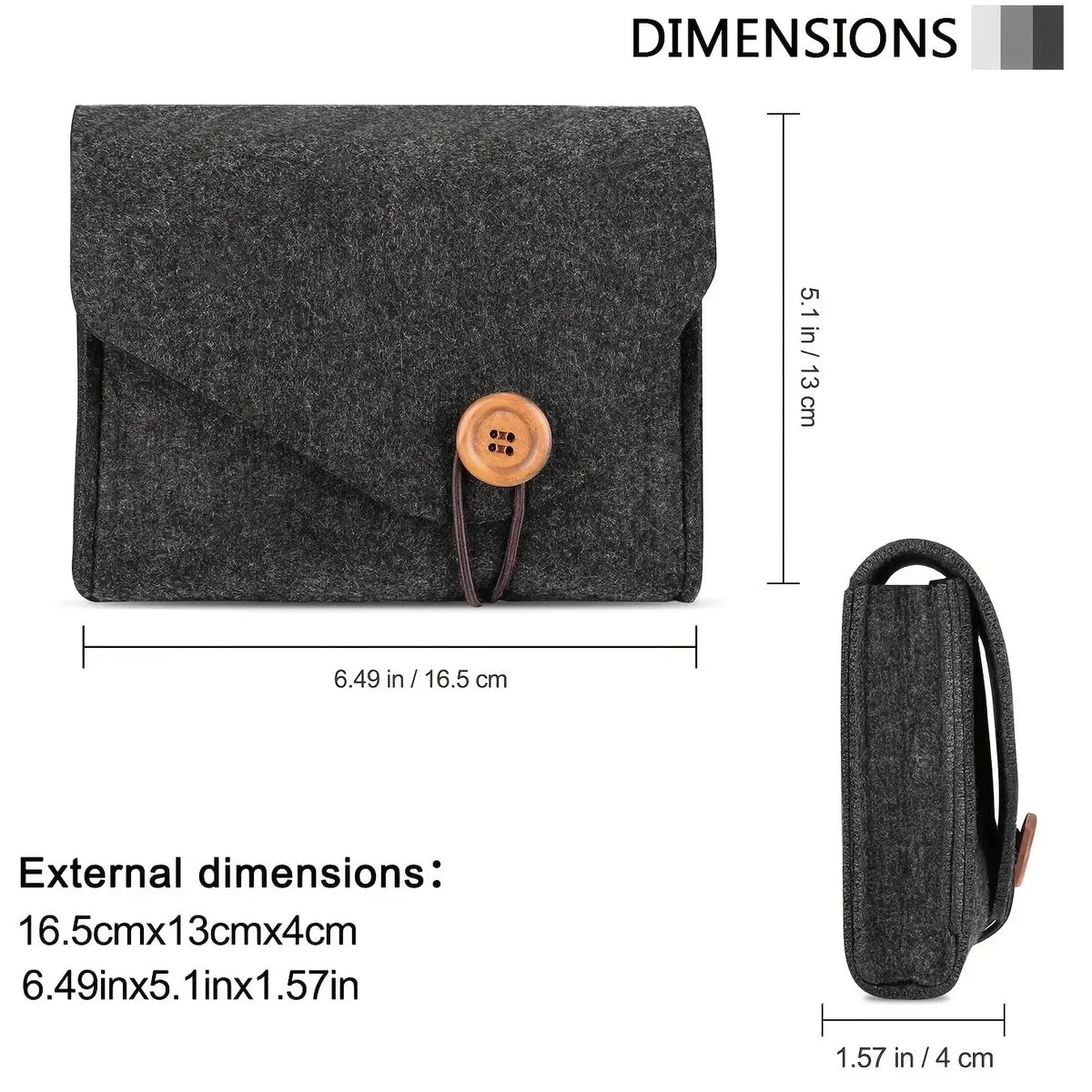 Felt Electronics Travel Organizer – packed for travel