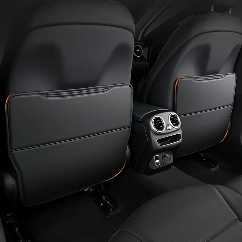 PU Leather Car Seat Back Protector – protector installed on seat