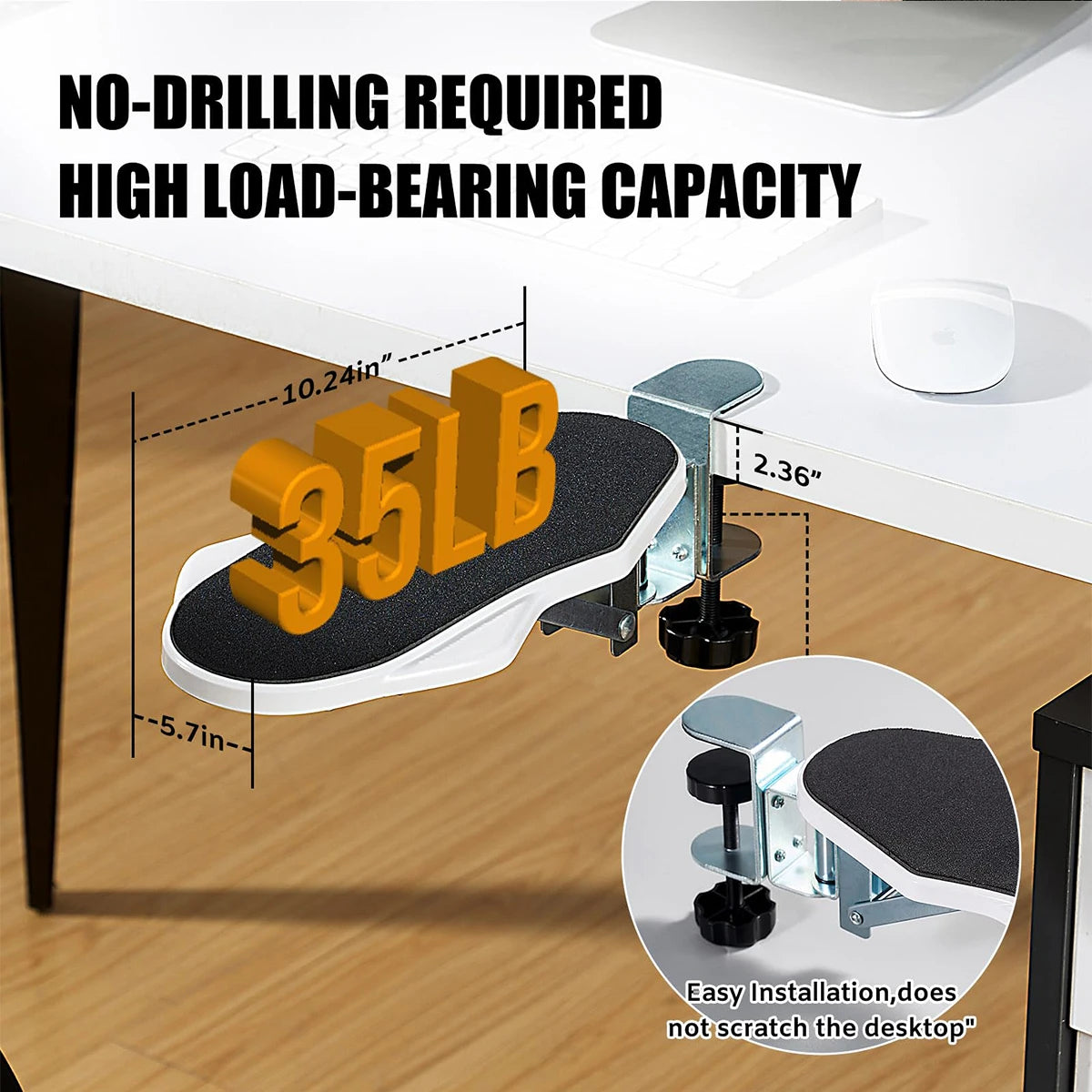 Adjustable Computer Arm Wrist Support Bracket – clamp mechanism