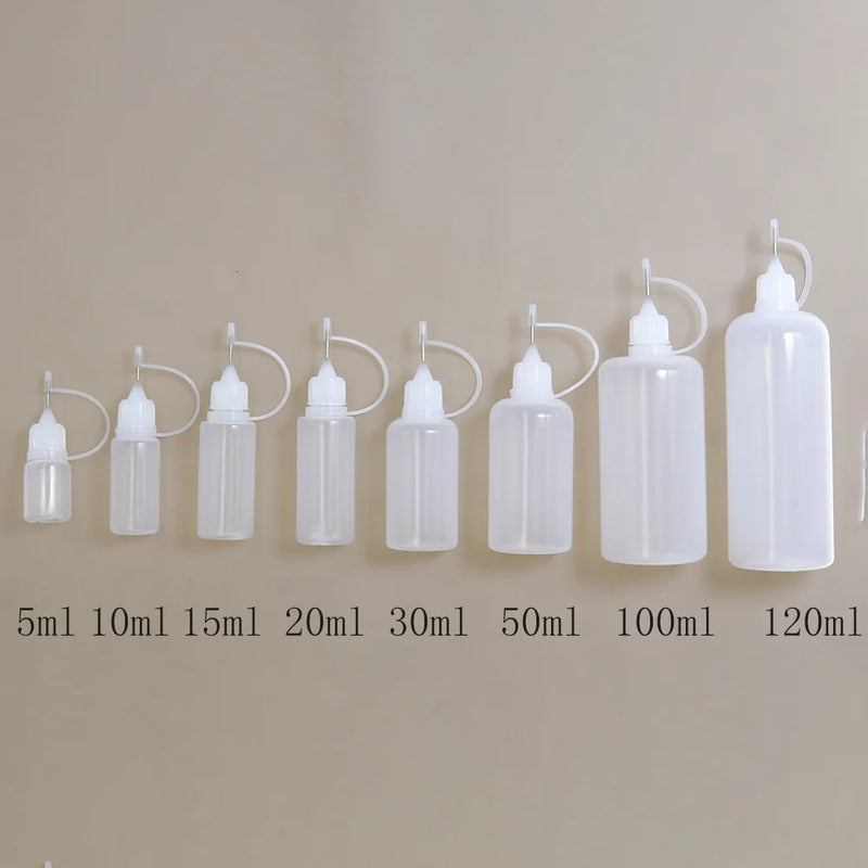 5ml 10ml 15ml 30ml 50ml 100ml 120ml PE Plastic Squeezable Tip Applicator Bottle