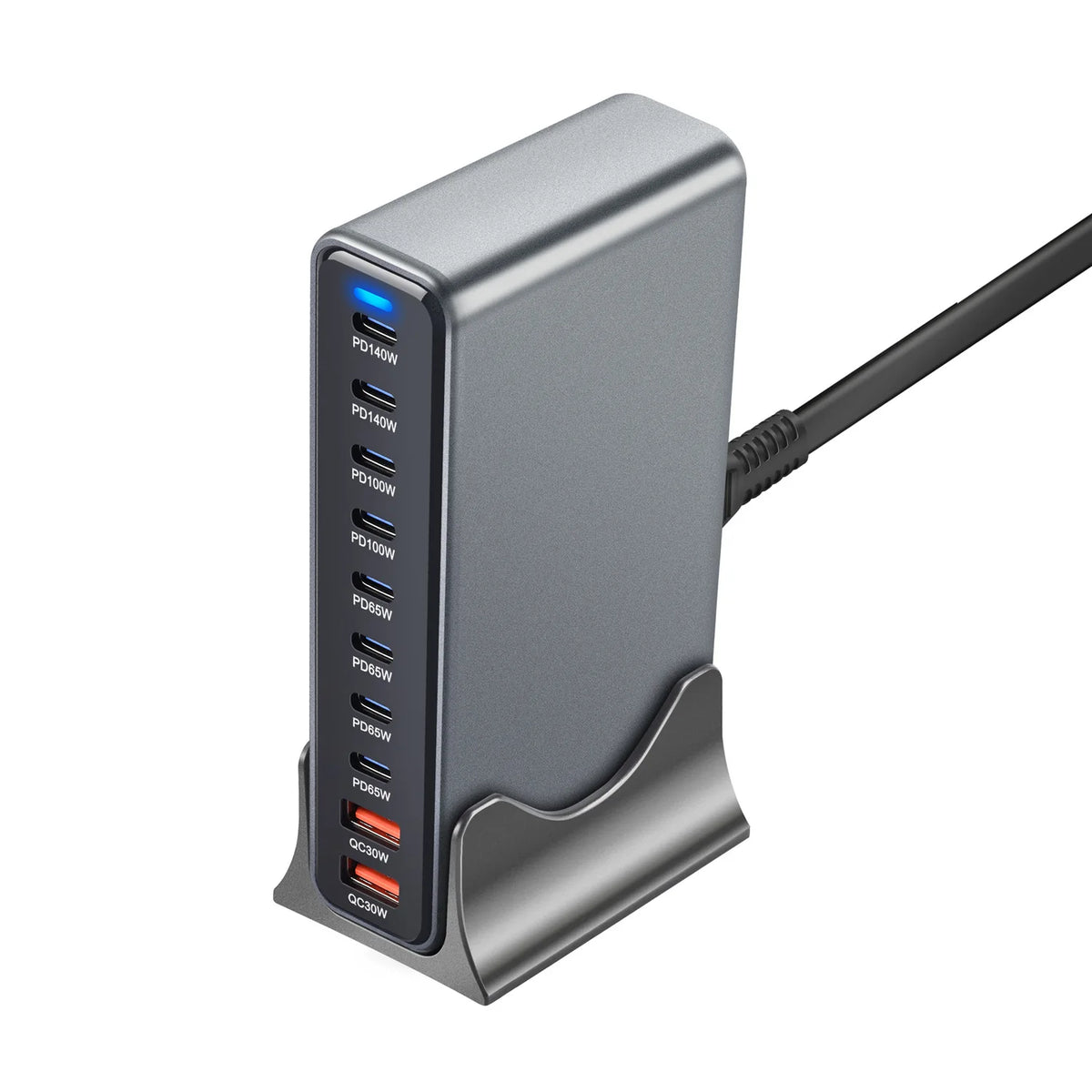 800W 10-Port GaN Desktop Charger – size comparison