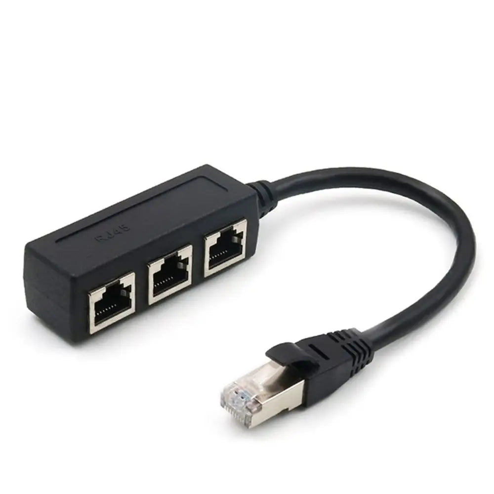 3-in-1 RJ45 Ethernet Splitter – size in hand