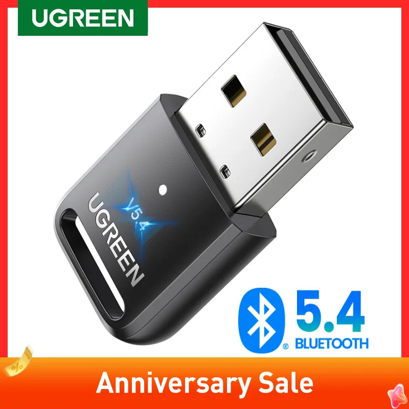 UGREEN USB Bluetooth 5.3 5.4  Dongle Adapter for PC Speaker Wireless Mouse Keyboard Music Audio Receiver Transmitter Bluetooth
