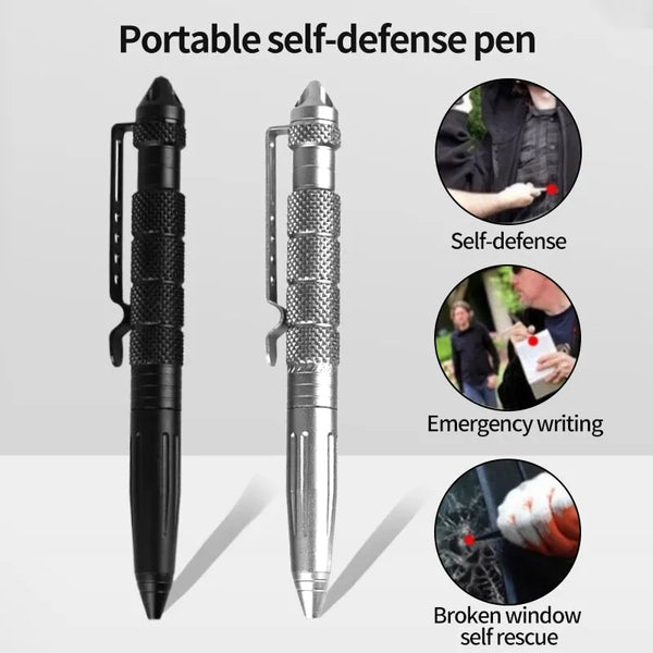 Tactical Defense Pen Multifunctional Tungsten Steel Head Broken Window Tool Outdoor EDC Self Defense Portable Signature Pen