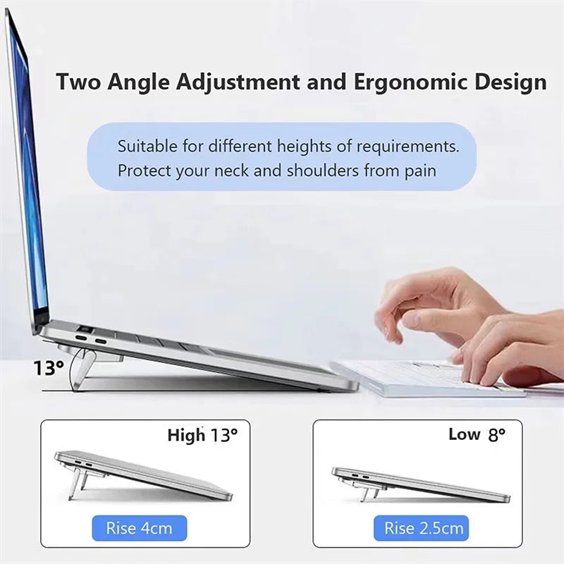 Portable Adjustable Laptop Stand – on desk with laptop