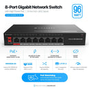 Amcrest 8-Port Poe+ Switch AGPS8E8P-AT-96-V2, 8-Ports, Power over Ethernet, 802.3Af/At 96W