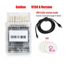 Clear plastic device labeled Golden V138 A Version for Tactrix OpenPort ECU tuning chip