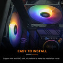 RGB cooling fan featuring vibrant LED lighting for Aigo ACSE Water Cooling CPU Cooler