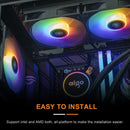 RGB cooling fans with rainbow lighting for Aigo ACSE Water Cooling CPU Cooler