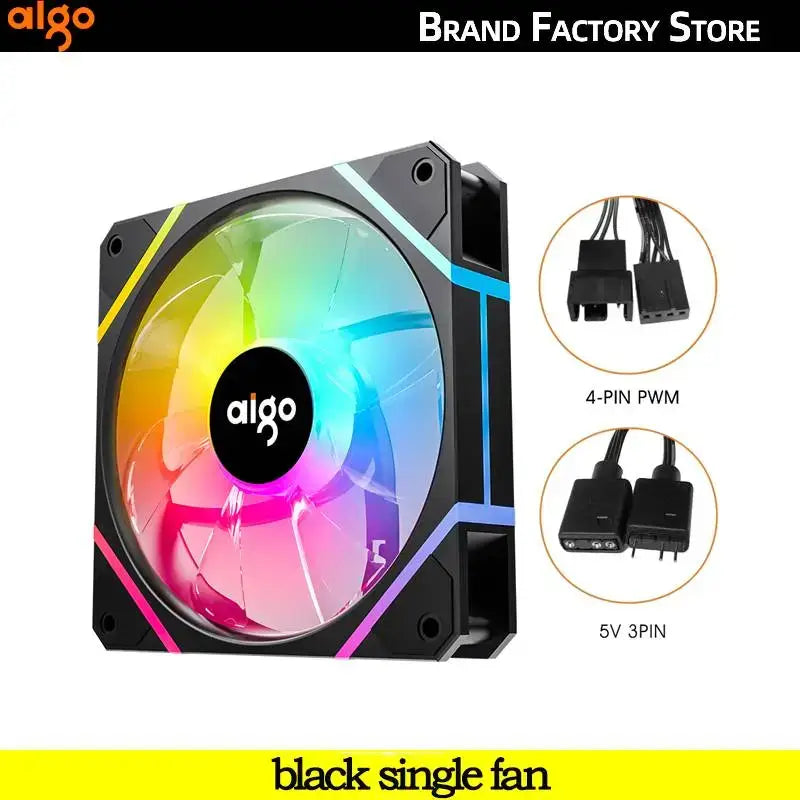 Colorful RGB Aigo AM12PRO RGB Fan showcasing enhanced PC cooling and aesthetics