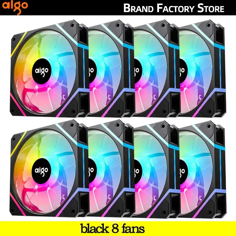 Colorful RGB Aigo AM12PRO RGB Fans showcasing enhanced PC cooling and aesthetics