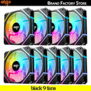 Aigo AM12PRO RGB Fan showcasing vibrant rainbow lighting effects for optimal cooling