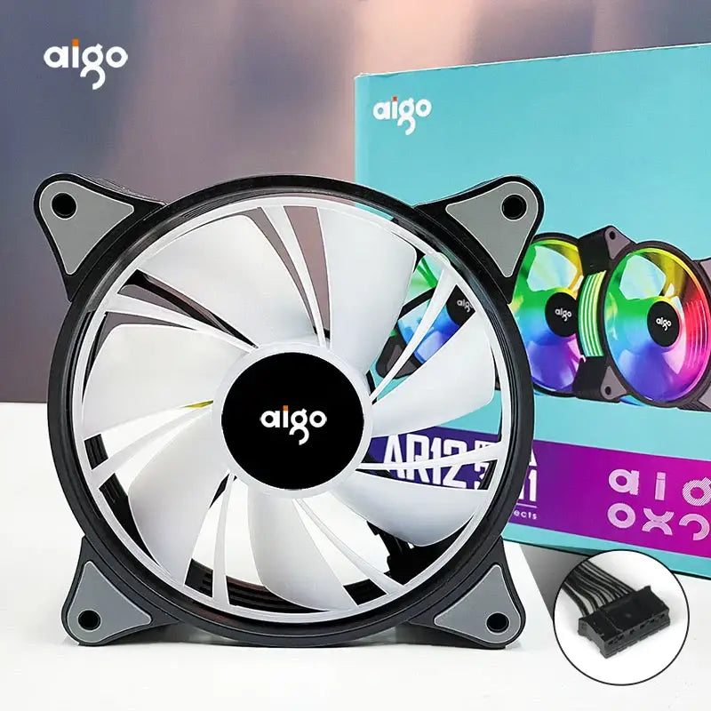 Aigo AR12 120mm cooling fan with RGB lighting for enhanced cooling performance