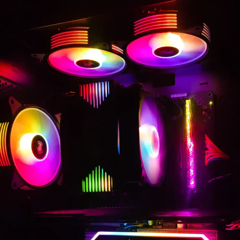 Aigo AR12 120mm fans with rainbow lighting enhancing cooling performance and aesthetics