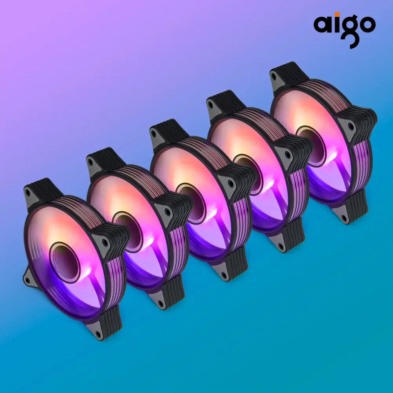 Aigo AR12PRO 120mm rgb fan 4pin PWM argb Cooling fan 3pin5v aurora effect