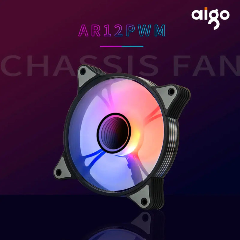 Aigo AR12PRO 120mm rgb fan 4pin PWM argb Cooling fan 3pin5v aurora effect