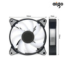 Computer cooling fan with white blades and black frame for Aigo AR12PRO efficient cooling