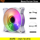 Colorful RGB Aigo AR12PRO computer case fan with white frame for efficient cooling