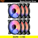 RGB Aigo AR12PRO computer case fan featuring vibrant LED lighting for efficient cooling