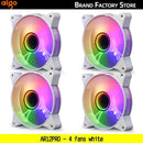 Colorful RGB Aigo AR12PRO Computer Case Fan with white frames for efficient cooling