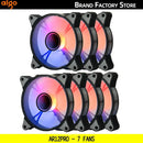 Aigo AR12PRO Computer Case Fan showcasing colorful RGB lighting for efficient cooling