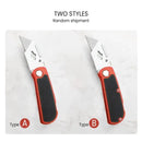 Utility knives with red handles and retractable blades, featuring Airaj stainless steel design