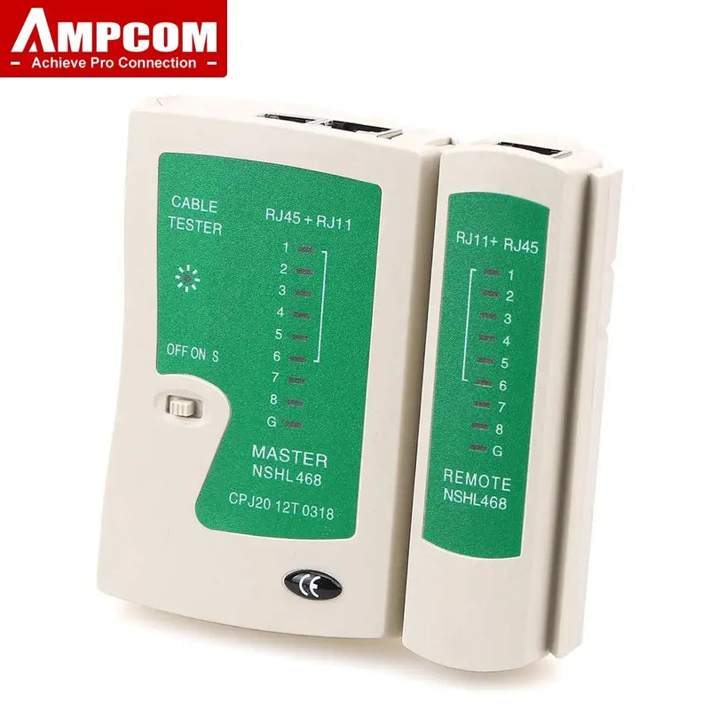 AMPCOM Cable Tester with Mainland China Certification for RJ45 and RJ11 connections