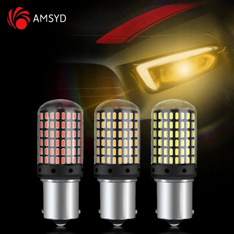 LED Car Light Bulbs in Warm, Neutral, and Cool White for AMSYD BA15S Turn Signal Safety