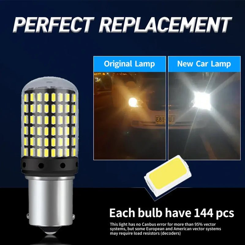 LED car light bulb featuring multiple diodes in a grid for AMSYD BA15S Turn Signal