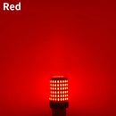 Red LED AMSYD BA15S Turn Signal bulb featuring illuminated diodes for enhanced visibility