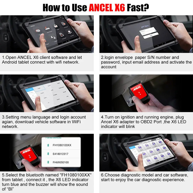 Step-by-step guide for using the Ancel X6 Function with Mainland China hardware version