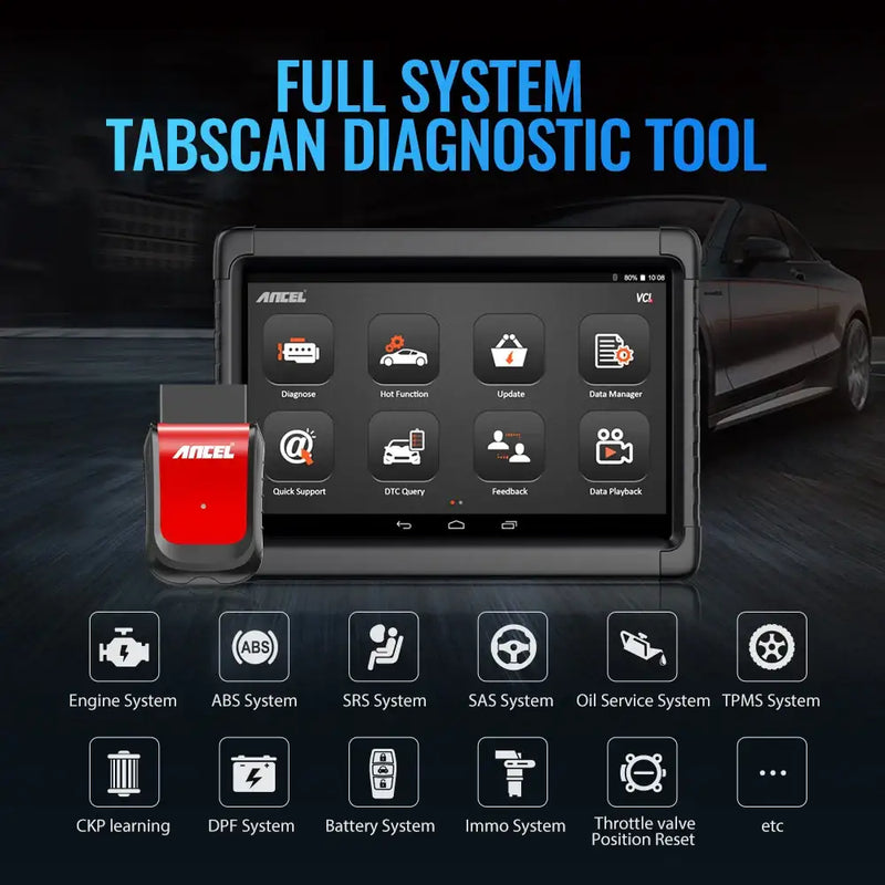 Automotive diagnostic tablet Ancel X6 Function with Mainland China hardware version display