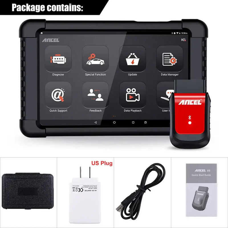 Rugged tablet showcasing Ancel X6 Function with Mainland China hardware interface