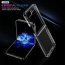 Transparent cover case for Samsung Galaxy Z Flip with glowing blue flower display