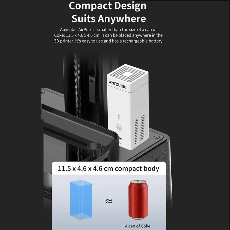 Compact Anycubic Air Purifier from Mainland China with USB cable for efficient air purification