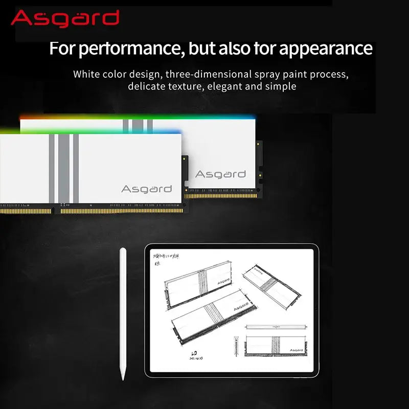 Asgard DDR4 RAM modules in Polar White with heatsinks for enhanced performance