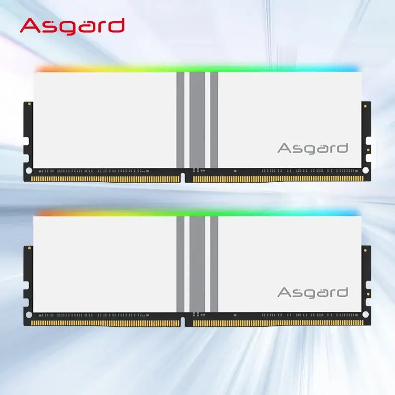 Asgard RGB DDR4 Memory modules showcasing vibrant light bars for superior performance