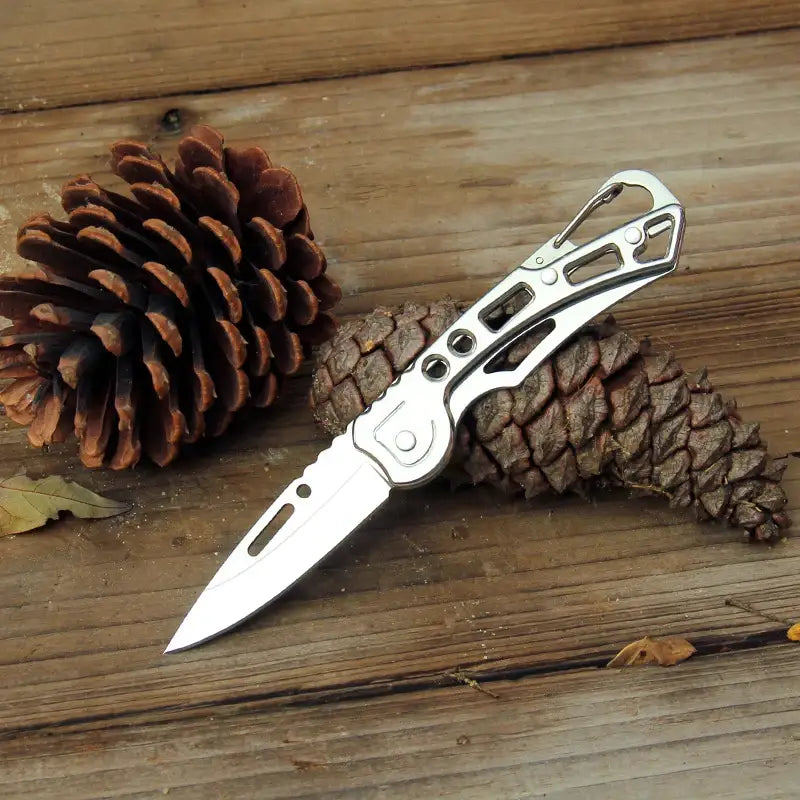 Folding pocket knife with sleek metallic design for ATISEN DIY supplies and woodworking projects