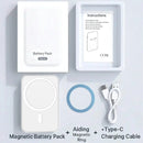 Magnetic Wireless Power Bank Suitable for Iphone12 13 14 15 16 17 Pro/Promax 10000Mah Powerbank Induction Chargers for School and Rainy Days Chargeable Port Plug Device Cable