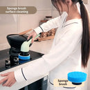 Electric cleaning brush with blue sponge attachment from Balashov High-Quality Electric
