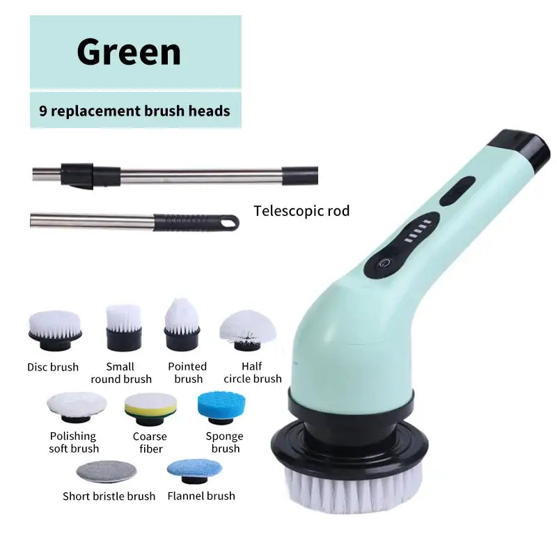 Handheld Balashov High-Quality Electric Cleaning Brush with attachments and telescopic rod