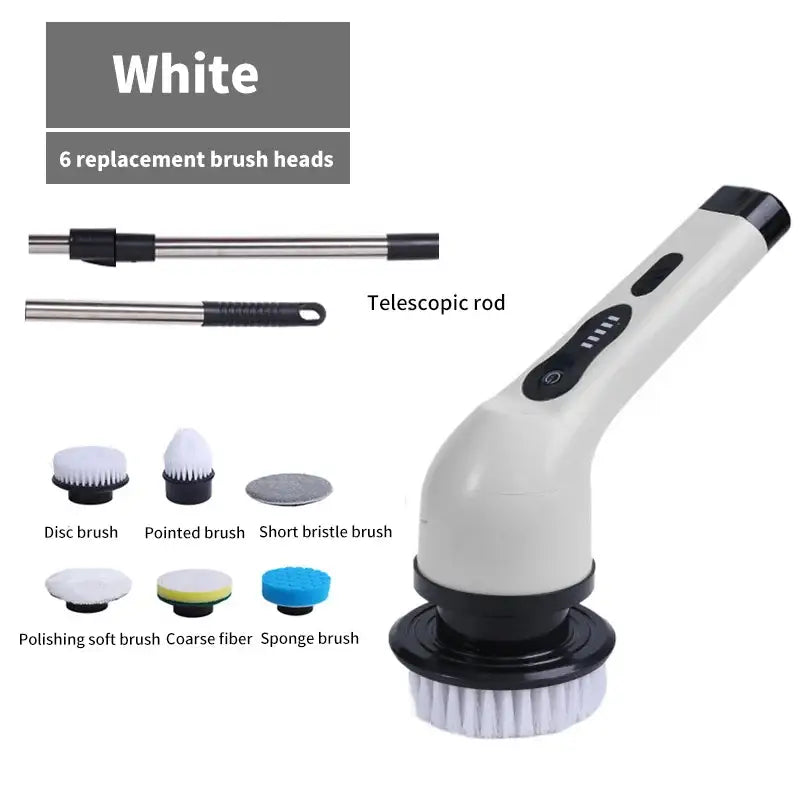 Handheld electric cleaning brush with attachments and telescopic rod by Balashov High-Quality Electric