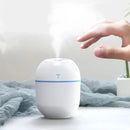 Egg-shaped white BALASHOV Mini Ultrasonic Air Humidifier emitting fine mist for humidity control