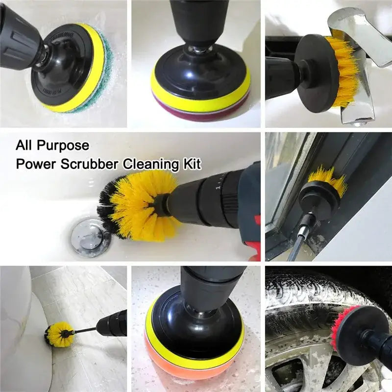 22 /3Pcs Electric Drill-Brush Kit Power Scrubber Brush For Carpet Bathroom