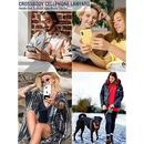 Collage of people using 150cm universal adjustable cellphone lanyards in various settings