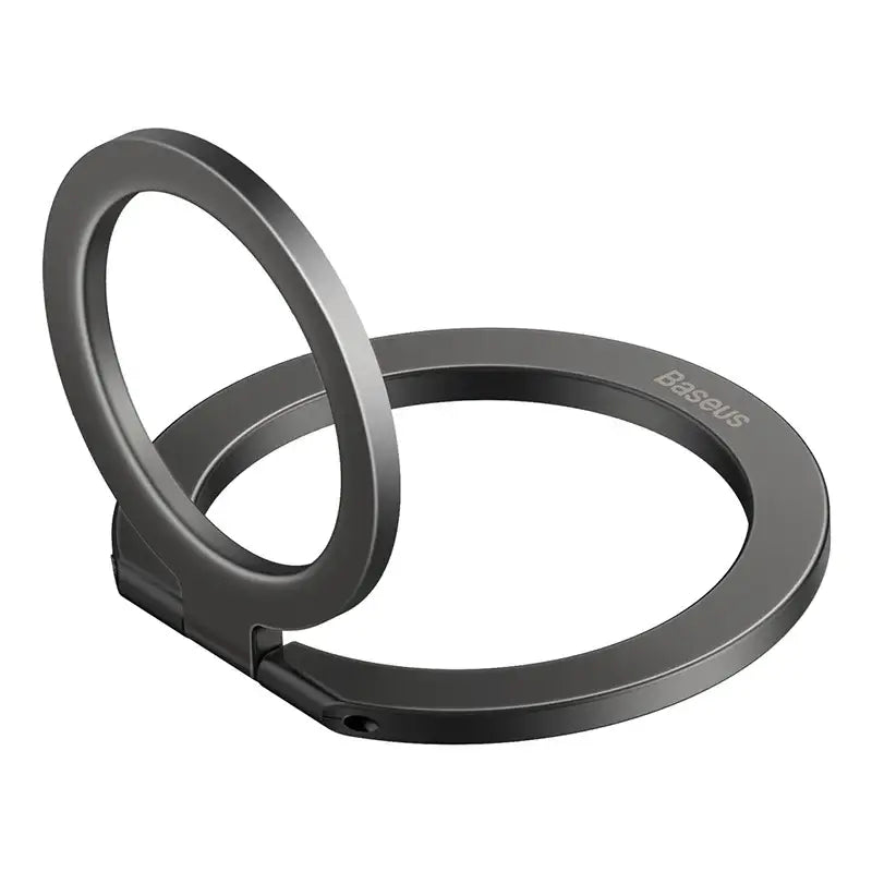 Circular metal ring stand featuring a hinged design, ideal for the Baseus Finger Ring Holder