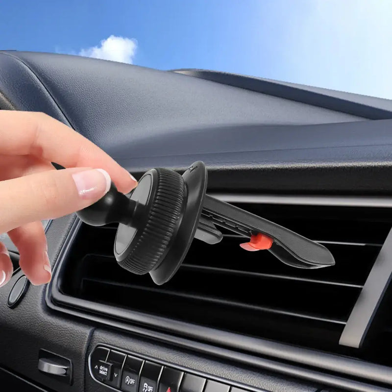 Car phone holder with black ABS and silicone ball head for air vent attachment