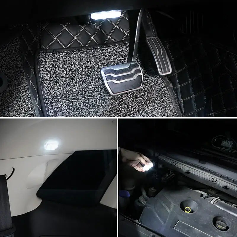 Car interior components with BLALION Touch Reading Light showcasing white lighting 2pcs