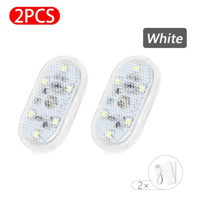 Two oval-shaped white lighting LED lights from BLALION Touch Reading Light 2pcs